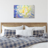 Elegante, weiße, gelbe Perle mit blühender Wasserf Leinwanddruck (Insitu (Schlafzimmer))