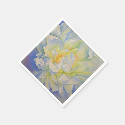 Elegante, weiße, gelbe Perle mit blühender Wasserf Serviette (Ecke)