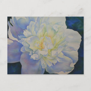 Elegante weiße gelbe Pfingstrose Blumen-Aquarell Postkarte