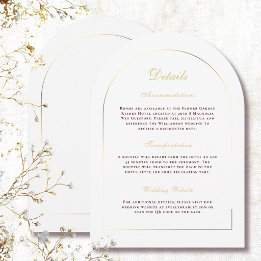 Elegante weiße Goldbogen dunkelrote Schrift Detail Einladung