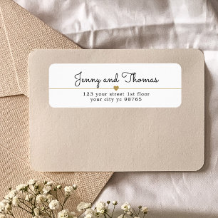 Elegante weiße & goldene Herz-Linien-Hochzeitsumsc
