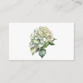 Elegante weiße, grüne Hydrangeas mit Blumen Begleitkarte (Rückseite)