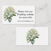 Elegante weiße, grüne Hydrangeas mit Blumen Begleitkarte (Vorne/Hinten)
