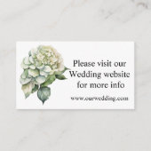 Elegante weiße, grüne Hydrangeas mit Blumen Begleitkarte (Vorderseite)