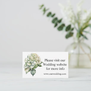 Elegante weiße, grüne Hydrangeas mit Blumen Begleitkarte