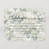 Elegante weiße, grüne Hydrangeas mit Blumen Begleitkarte (Vorne/Hinten)