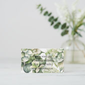 Elegante weiße, grüne Hydrangeas mit Blumen Begleitkarte (Stehend Vorderseite)