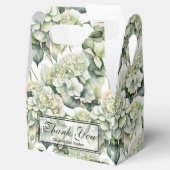 Elegante weiße, grüne Hydrangeas mit Blumen Geschenkschachtel (Geöffnet)