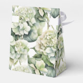 Elegante weiße, grüne Hydrangeas mit Blumen Geschenkschachtel (Rückseite)