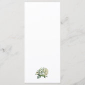Elegante weiße, grüne Hydrangeas mit Blumen Menükarte (Rückseite)