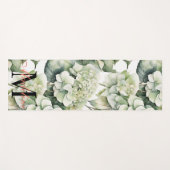 Elegante weiße, grüne Hydrangeas mit Blumen Yogamatte (Vorderseite (Horizontal))