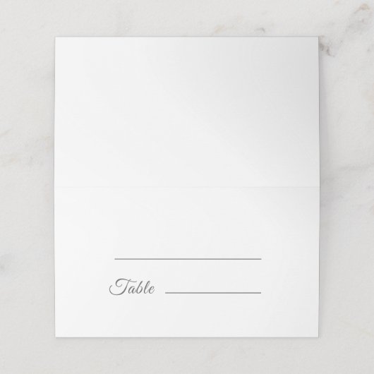 Elegante weiße Hochzeit geklappt Platzkarte (Außenseite Aufgefaltet)