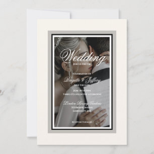 Elegante weiße Hochzeit rettet das Datum Einladung