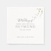 Elegante weiße Hochzeit Serviette (Vorderseite)