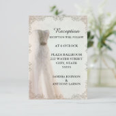 Elegante weiße Hochzeitsempfehlung, Hochzeitskleid Einladung (Stehend Vorderseite)