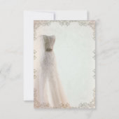 Elegante weiße Hochzeitsempfehlung, Hochzeitskleid Einladung (Rückseite)