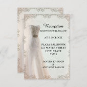 Elegante weiße Hochzeitsempfehlung, Hochzeitskleid Einladung (Vorne/Hinten)