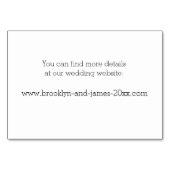 Elegante weiße Hochzeitskarten Tischnummer (Rückseite)