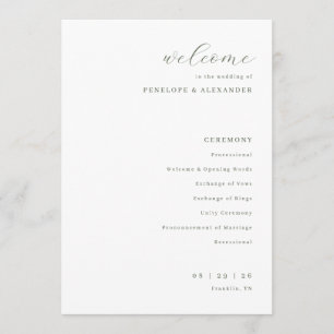 Elegante weiße Hochzeitszeremonie Programm