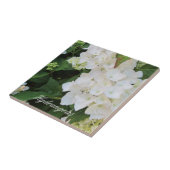 Elegante weiße Hortensien Fliese (Seite)