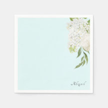 Elegante Weiße Hortensien Seafoam-Brautparty