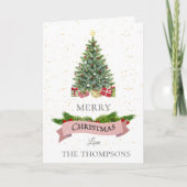 Elegante weiße Imitate Rosa Glitzer Frohe Weihnach (Vorderseite)