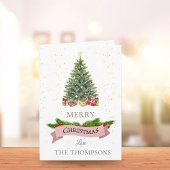 Elegante weiße Imitate Rosa Glitzer Frohe Weihnach