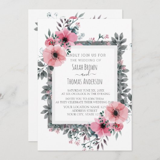 ELEGANTE WEISSE INVITE EINLADUNG (Vorne/Hinten)