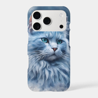 Elegante weiße Katze blaue Augen künstlerische Han