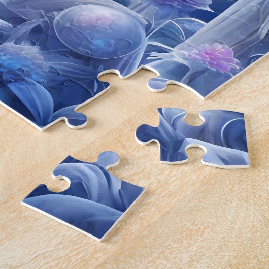 Elegante weiße Katze in einem zauberhaften Schneeg Puzzle (Seite)