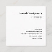 Elegante weiße Katze in Gold und Diamanten Quadratische Visitenkarte (Rückseite)