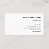 Elegante weiße Katze in Gold und Diamanten Visitenkarte (Rückseite)