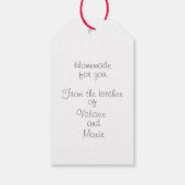 Elegante weiße Katze mit frischem Obst Reserven Geschenkanhänger (Rückseite)