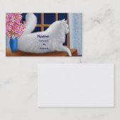Elegante weiße Katzen-Visitenkarte Visitenkarte (Vorne/Hinten)