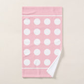 Elegante weiße Kreise in hellrosa mit Mama in Badhandtuch Set (Handtuch)