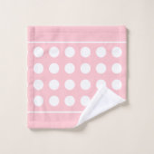 Elegante weiße Kreise in hellrosa mit Mama in Badhandtuch Set (Waschlappen)