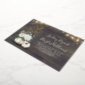 Elegante weiße Kürbis fallen in Liebe Hochzeit Folieneinladung (Gedreht)