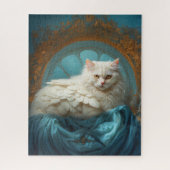 Elegante weiße, langhaarige Vogelkreatur Puzzle (Vertikal)