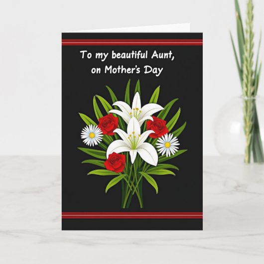 Elegante Weiße Lilien Mutter Karte (Vorderseite)
