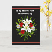 Elegante Weiße Lilien Mutter Karte (Gelbe Blume)