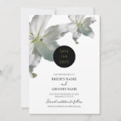 Elegante weiße Lilien Wedding speichern das Datum Save The Date (Vorderseite)