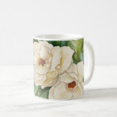 Elegante weiße Magnolien-Blumen im Watercolor Kaffeetasse (VorderseiteRechts)