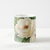 Elegante weiße Magnolien-Blumen im Watercolor Kaffeetasse (Mittel)