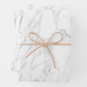 Elegante weiße Marmorplatten Geschenkpapier Set (Beispiel)