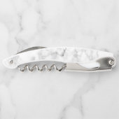 Elegante weiße Marmortextur Kellnermesser (Rückseite)