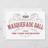 Elegante weiße Maskerade-Party Einladungen (Vorderseite)