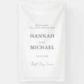 Elegante, weiße, minimale Hochzeit Banner (Vertikal)