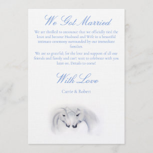 Elegante weiße minimalistische Einhorn-Hochzeit Einladung