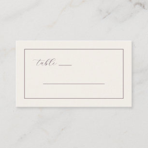 Elegante weiße minimalistische Linien Platzkarte