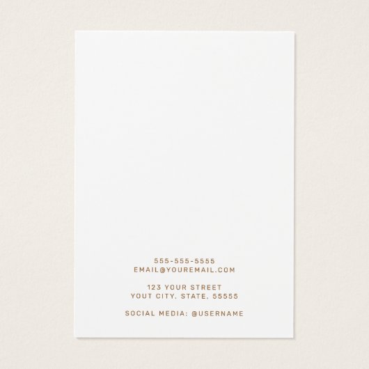 Elegante weiße minimalistische Ohrring-Grafikkarte (Rückseite)